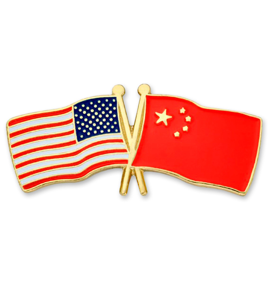 USA and China Flag Pin